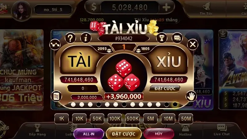 Giao diện App Tài Xỉu Xocdia88
